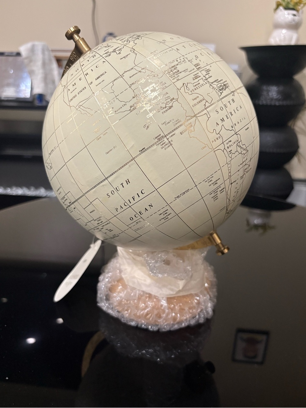 Threshold Neutral Globe Accent in Cream and Gold